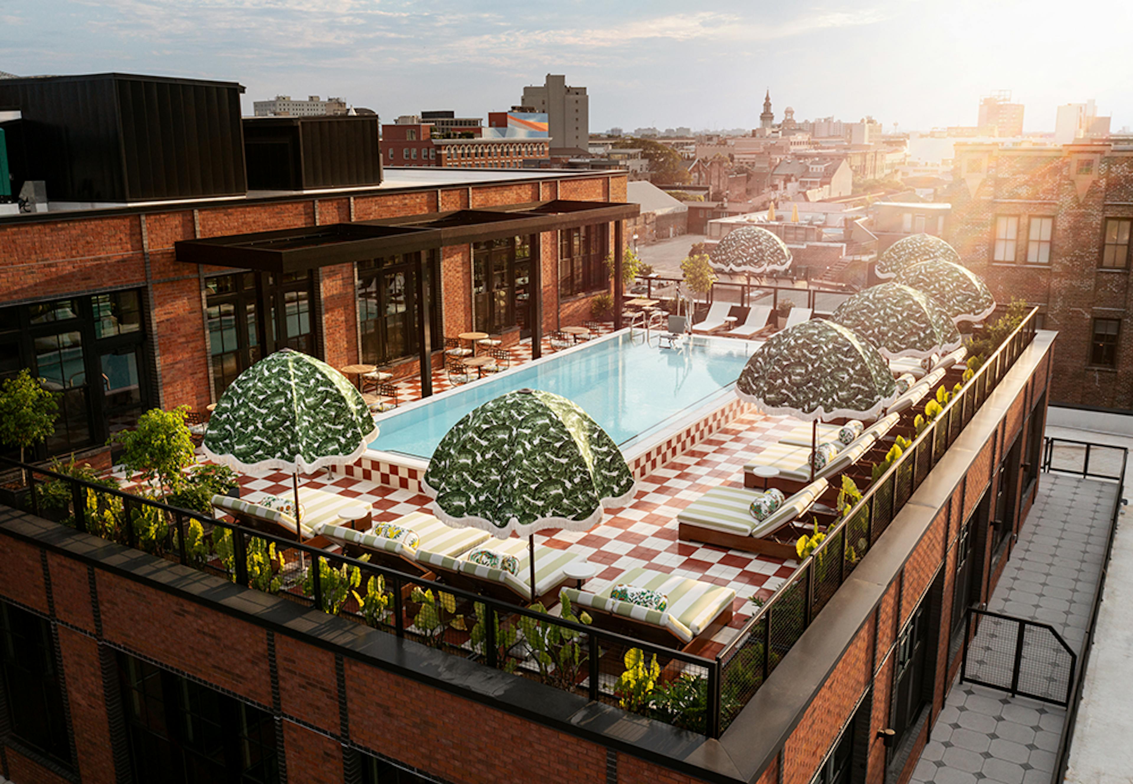 Warehouse rooftop view Done view of rooftop pool